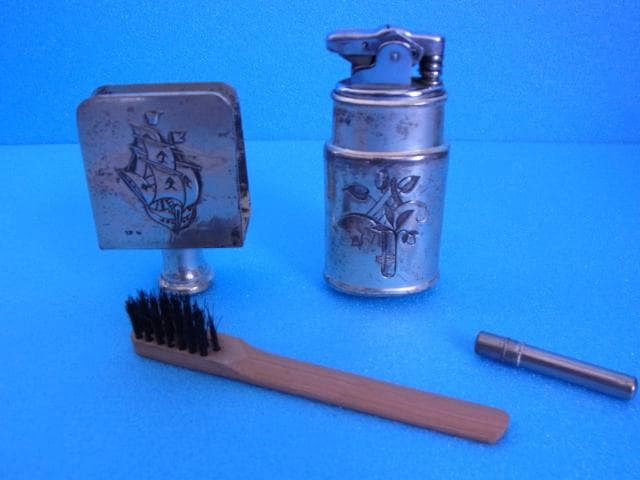 未使用品　和ガラス　切子　煙草セット　三越　戦前　デットストック　昭和レトロ