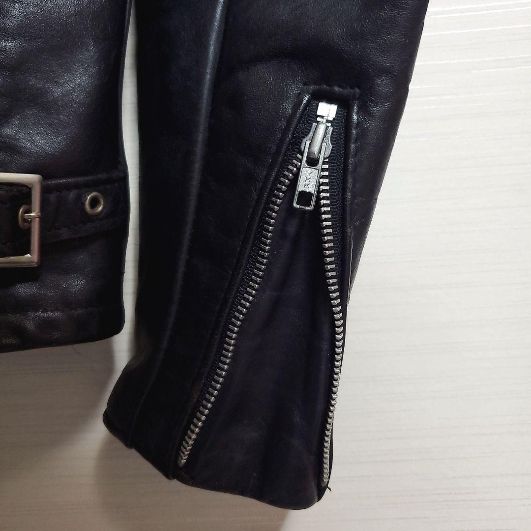〖美品〗Schott ブラック レザー シングルライダースジャケット　641