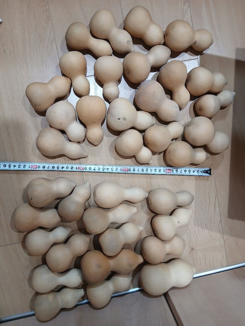 乾燥済みひょうたんセット 80個 茶色と白　文字付