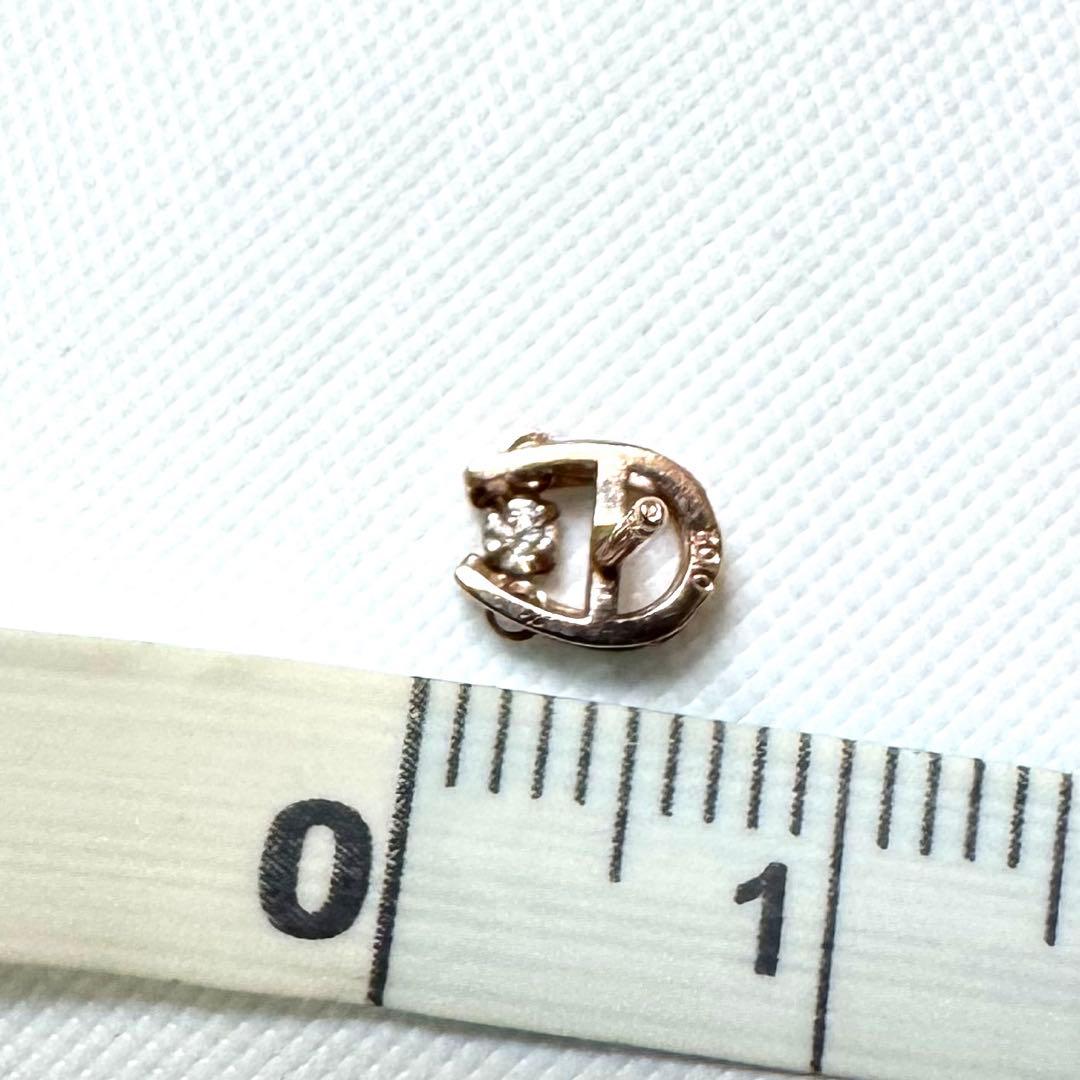 【K10 ダイヤ】ダンシングストーン　ピンクゴールドピアス