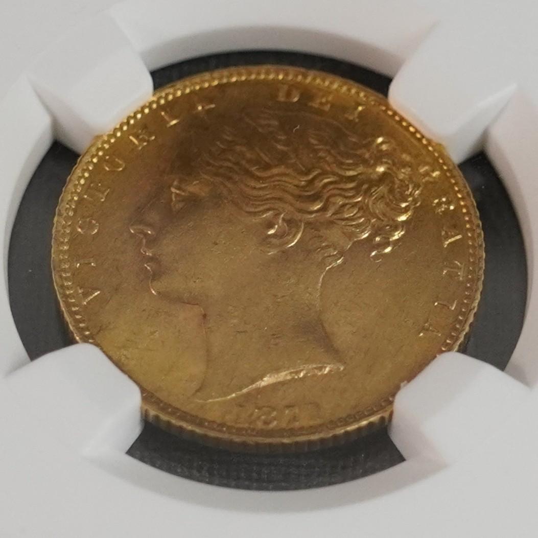 1871 ヴィクトリア ソブリン 金貨 NGC MS64 シールド ヤングヘッド