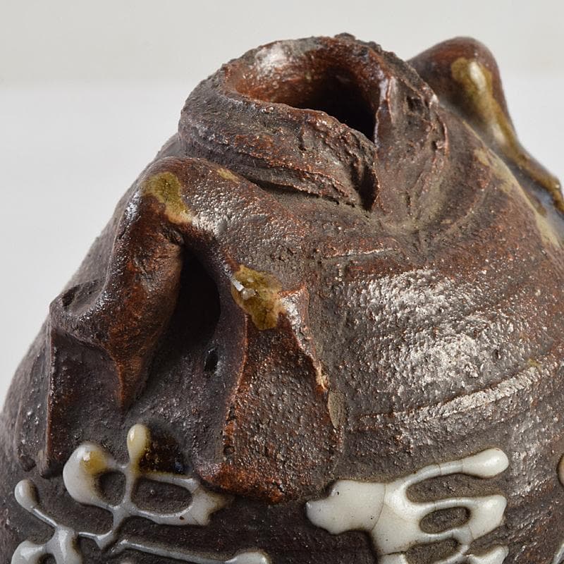 青木木米　九々鱗　漢詩文　双耳瓶　時代箱付　V　R9361