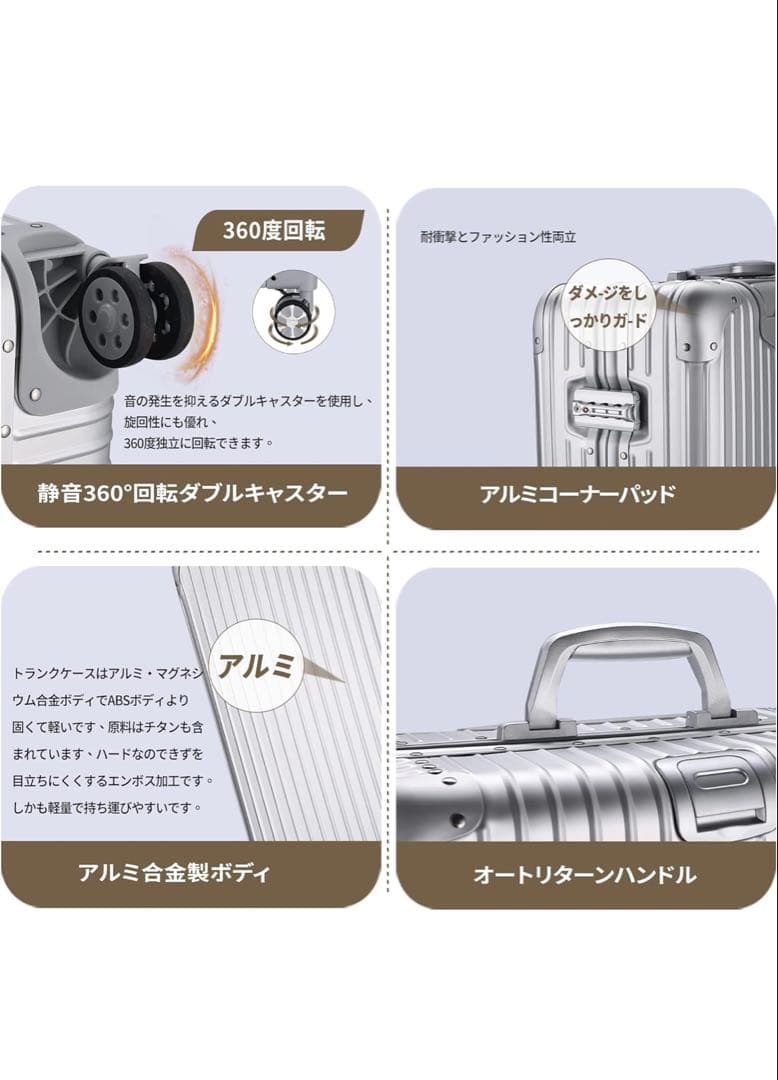 大特価❣️美品❣️キャリーバッグ軽量S サイズ(Small, Silver)