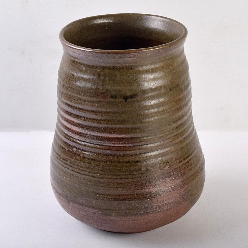 九谷焼　柳雨軒　三代　徳田八十吉作　花生　共箱　M　R9016B