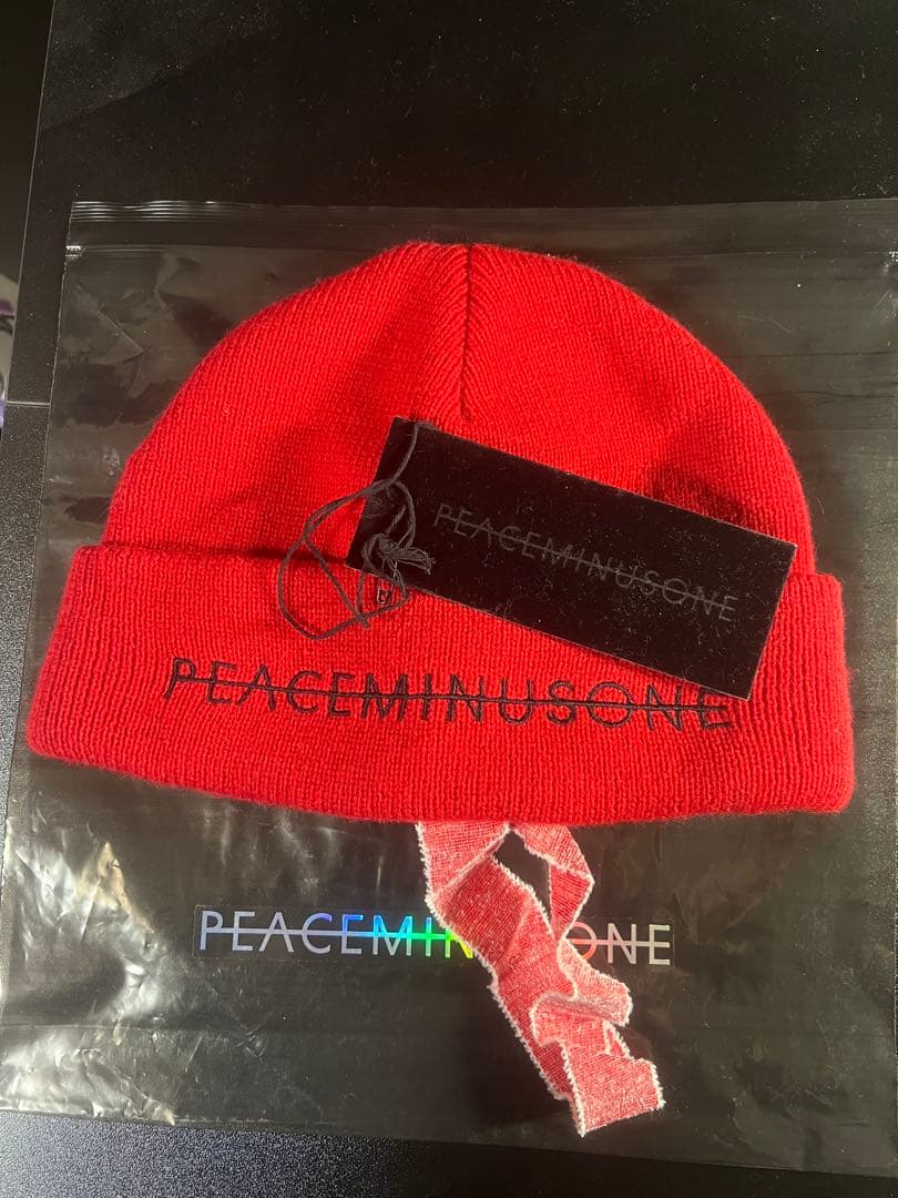 PEACEMINUSONE レッド ニット帽