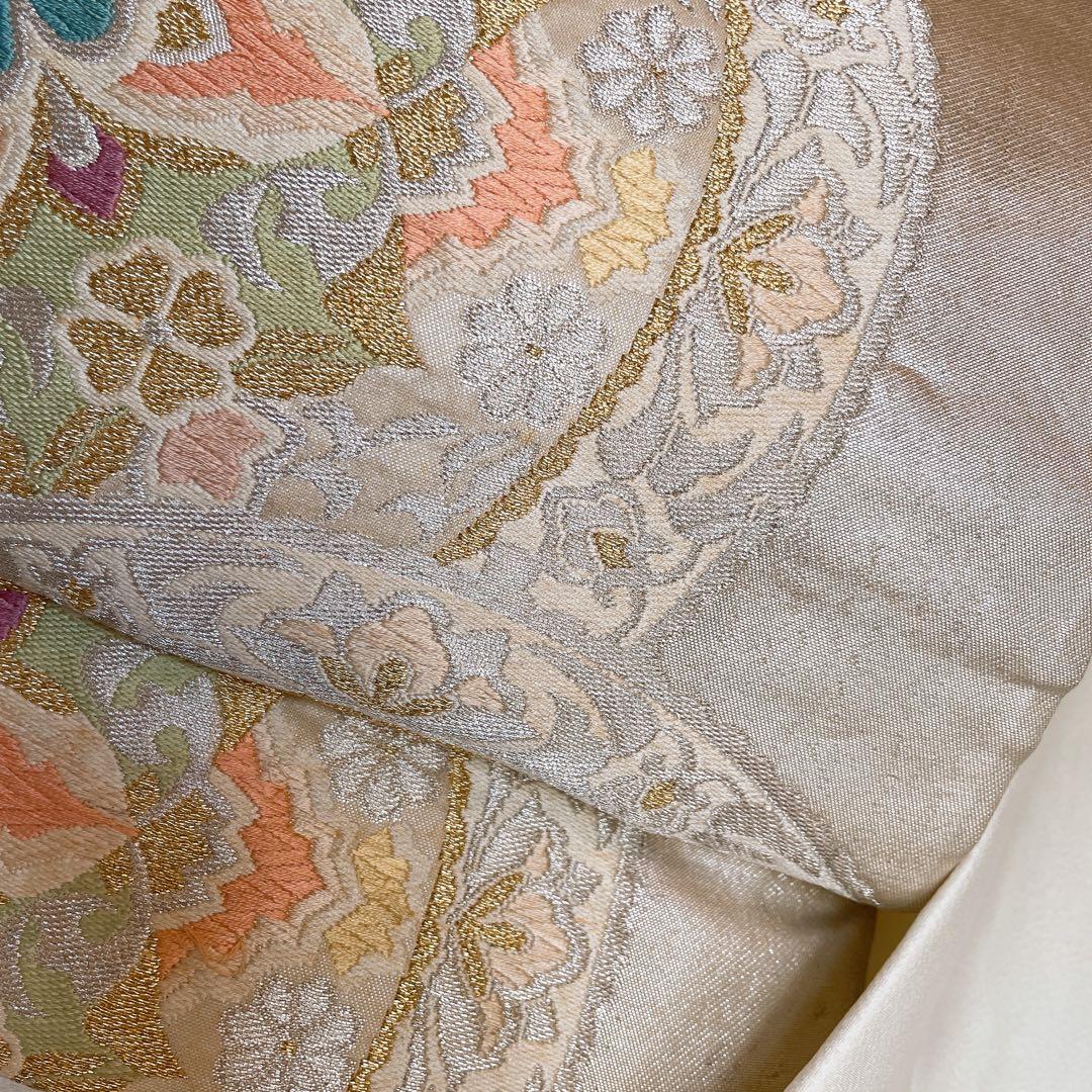 訪問着　フルセット　西洋柄　オフホワイト　金彩加工　着物　Q5