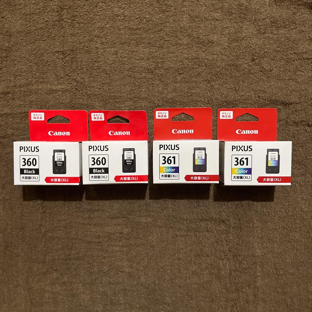 Canon BC361XL+360XL 純正大容量インク4本セット新品未開封❶