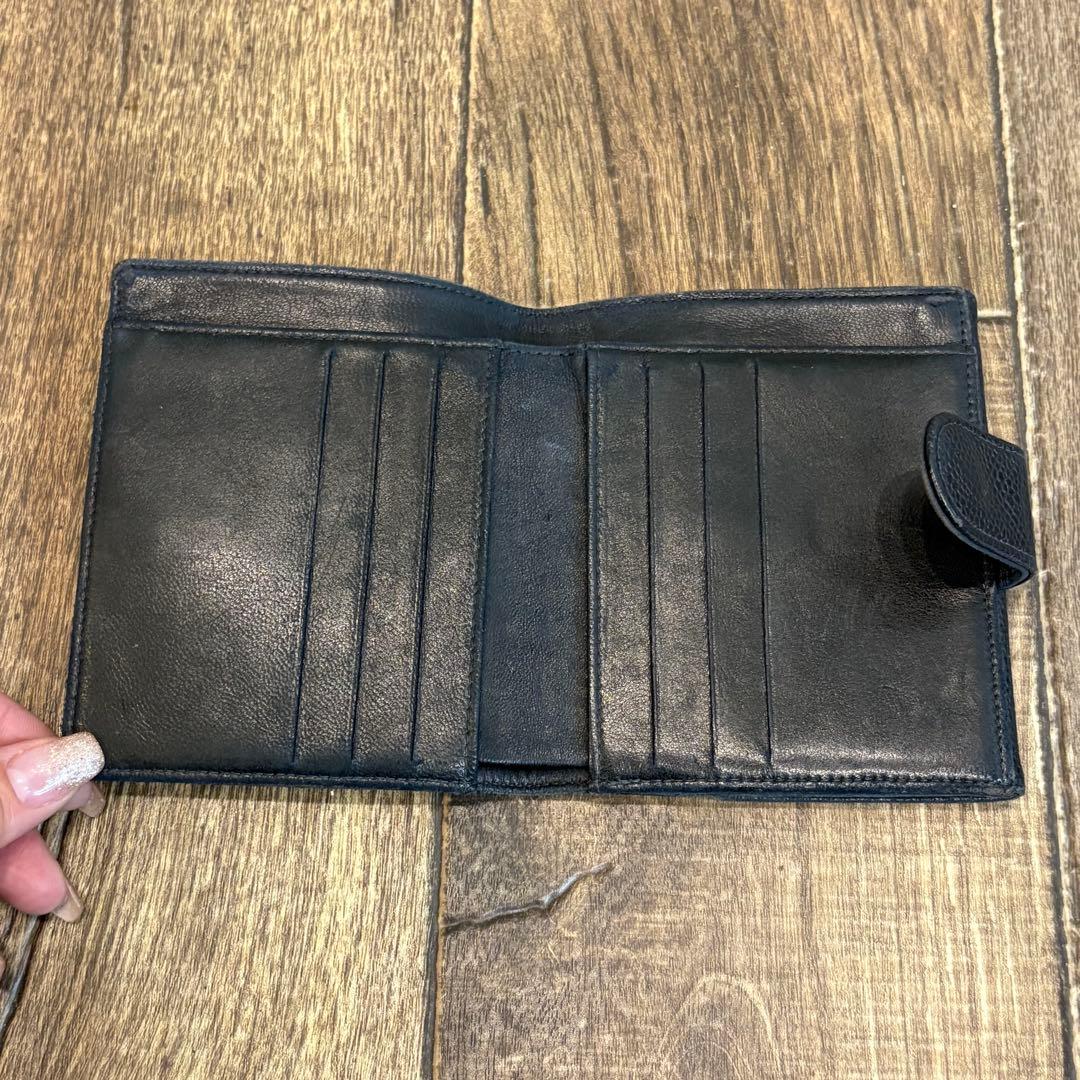 CHANEL シャネル 折りたたみ 財布 レザー キャビアスキン ヴィンテージ