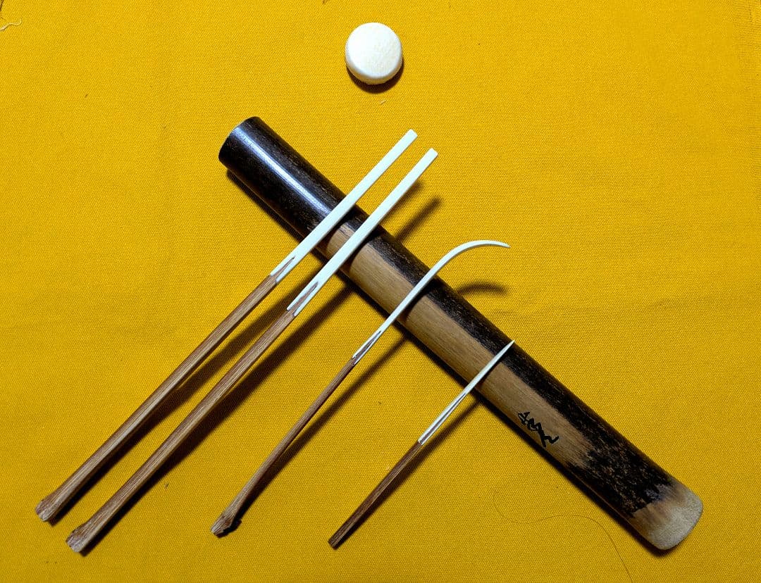 本煤竹挟継　茶杓・菓子箸・菓子切 3点組