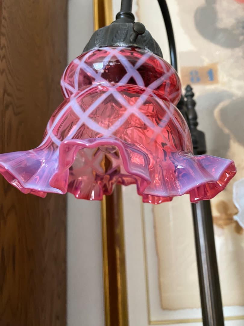OLD FENTON レア　クランベリー　オパールセント　ガラスシェード