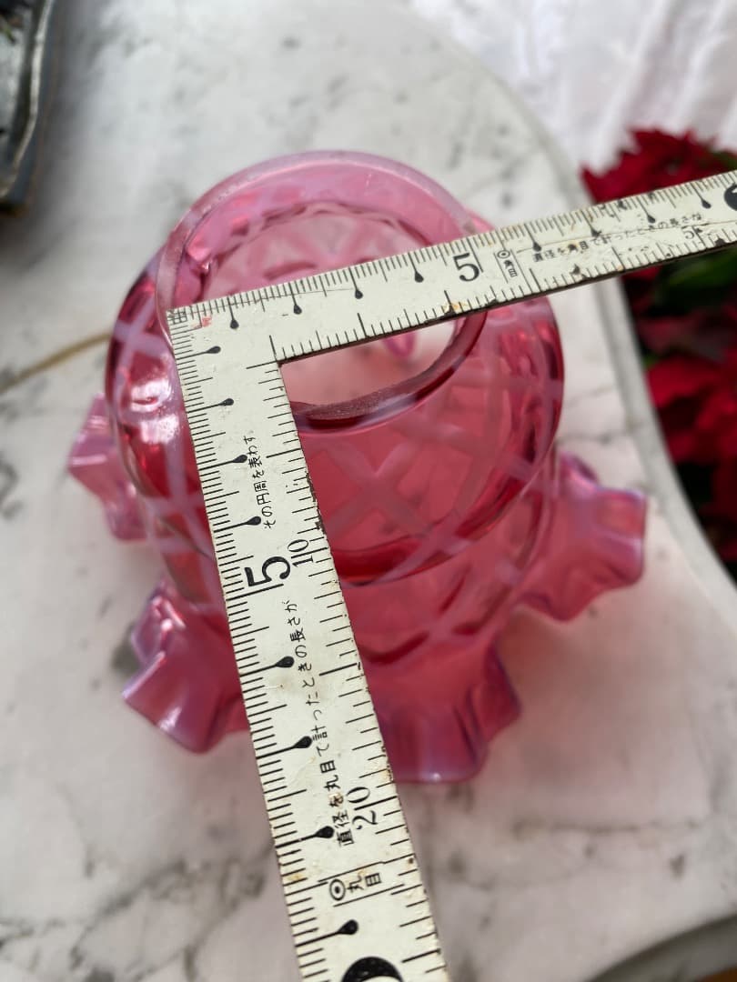 OLD FENTON レア　クランベリー　オパールセント　ガラスシェード