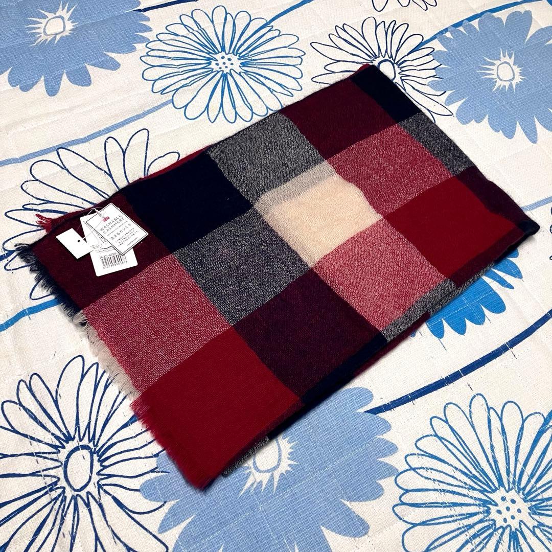 【希少・新品】マッキントッシュ　洗える　ブロック　チェック　カシミヤ　マフラー