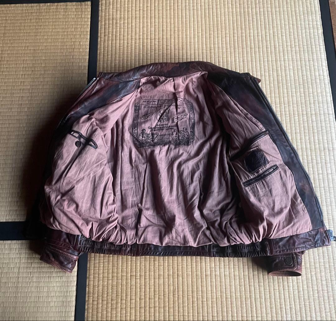 【雰囲気抜群80s】高級ラムナッパレザー　子羊革　デンマーク製　レザージャケット