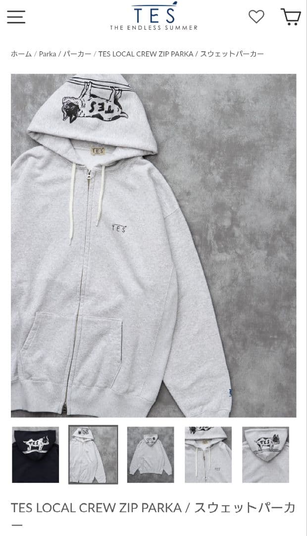 トップス LOCAL CREW ZIP PARKA THE ENDRESS SUMMER