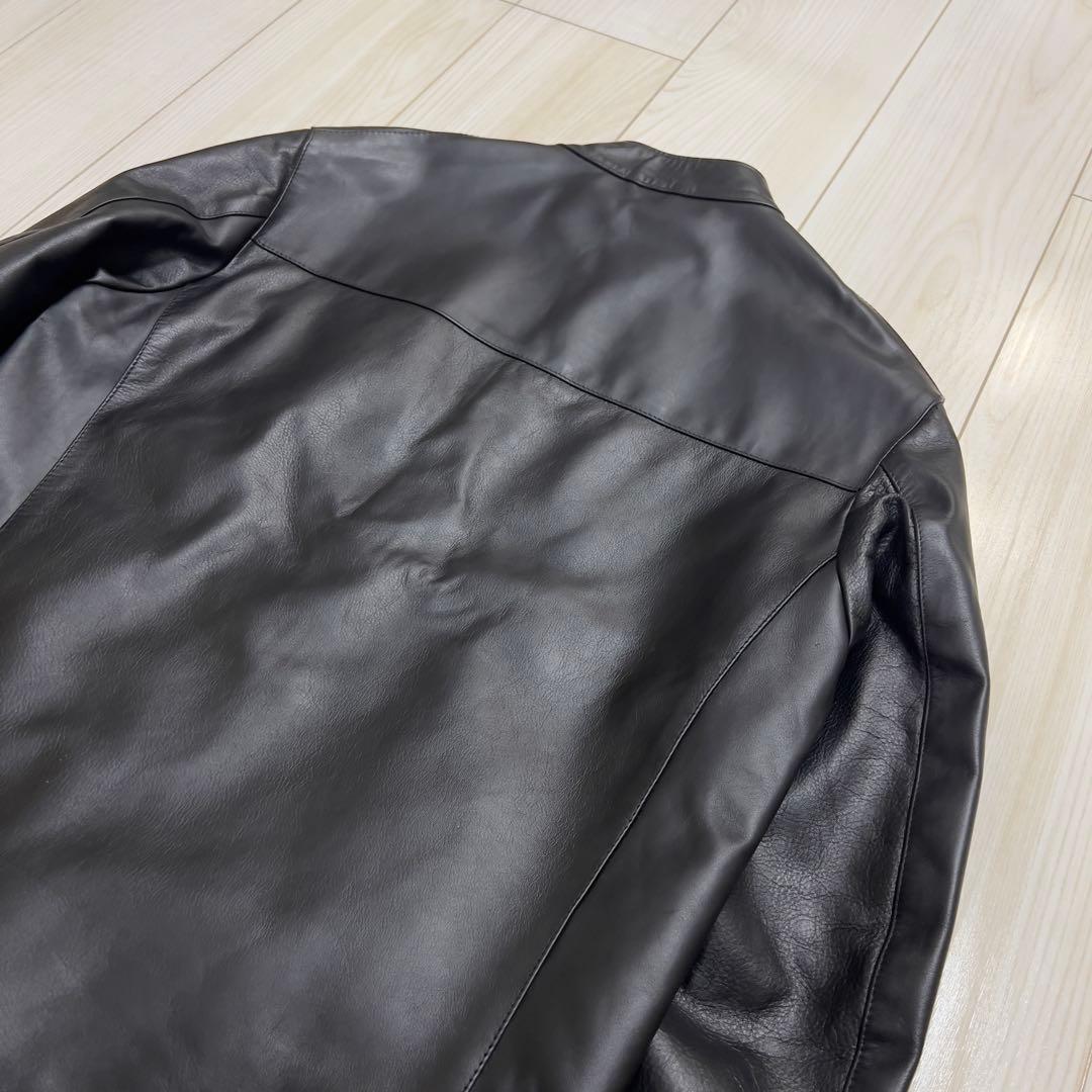 未使用級 チンクアンタ ホースハイド レザー シングルライダースジャケット 黒