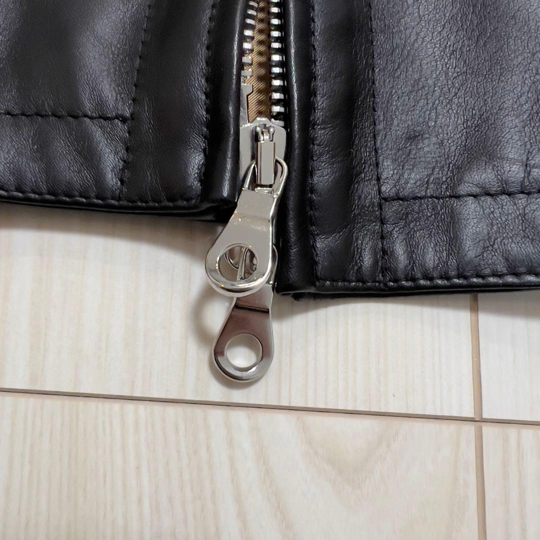 未使用級 チンクアンタ ホースハイド レザー シングルライダースジャケット 黒