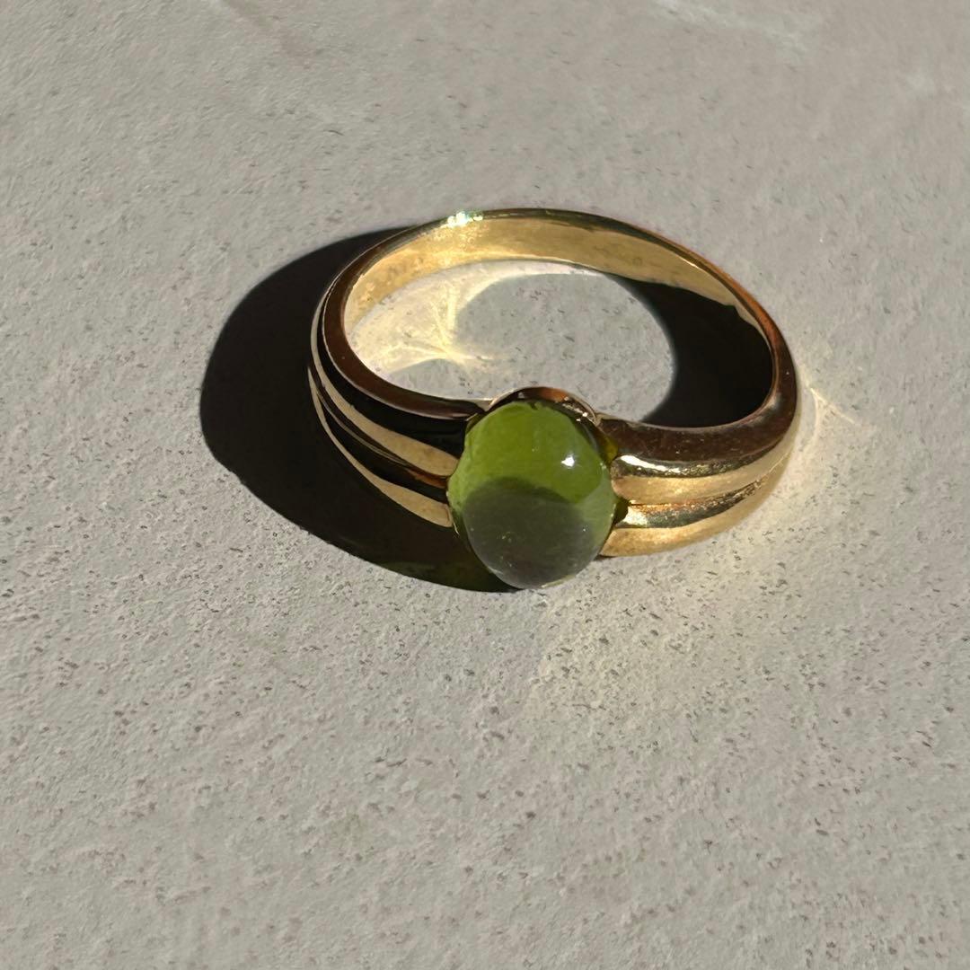 た*だ様 k18 ゴールド　ペリドットリング 11号　　ジュエリーマキ
