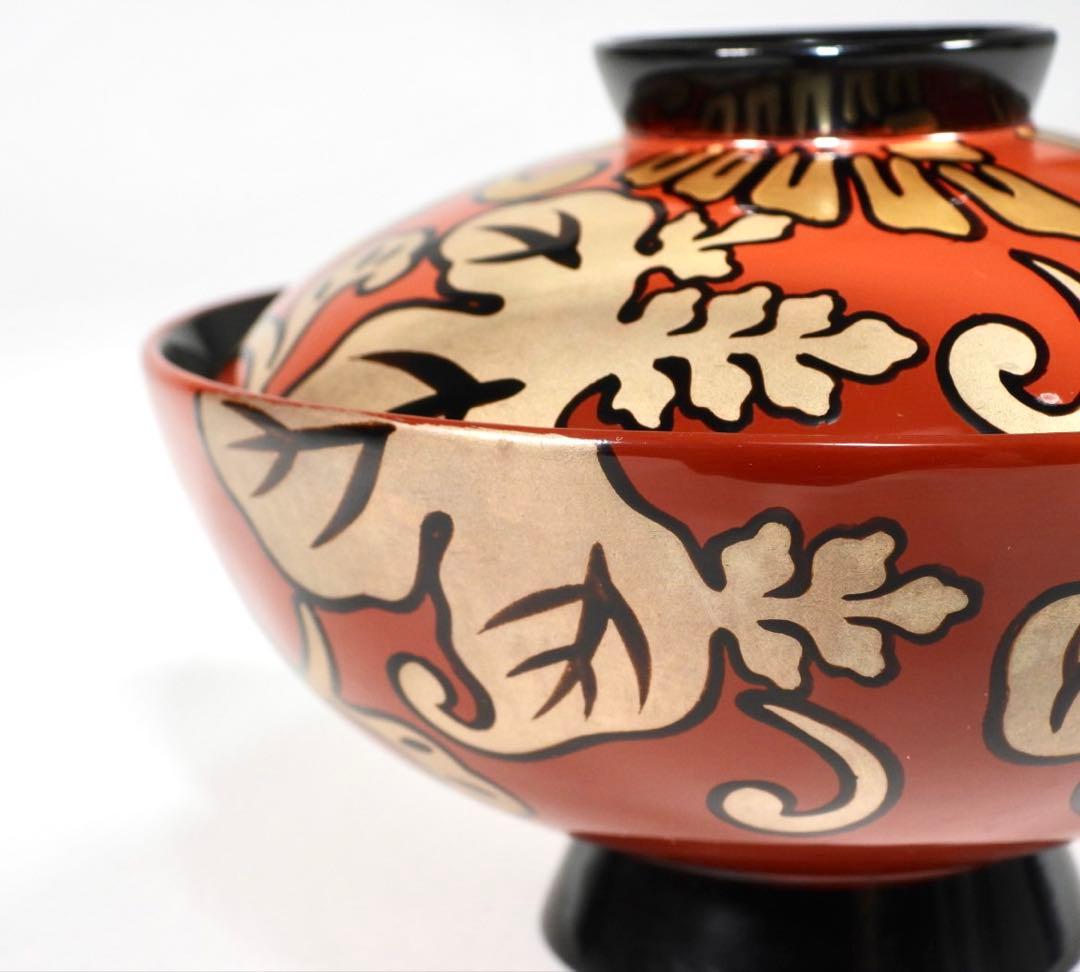 輪島塗 木製漆器 沈金 蓋椀 吸物椀 汁椀 10客　直径13cm