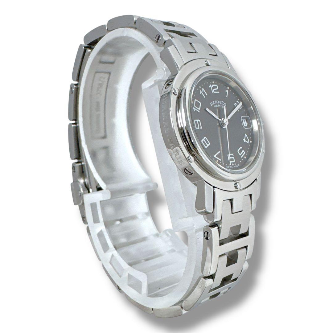 エルメス クリッパー CL4.210 ブラック 黒 QZ レディース 時計 美品