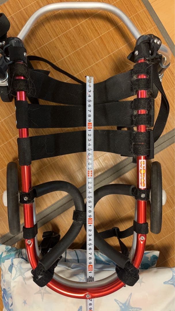 犬用車いす 赤/銀 調整可能