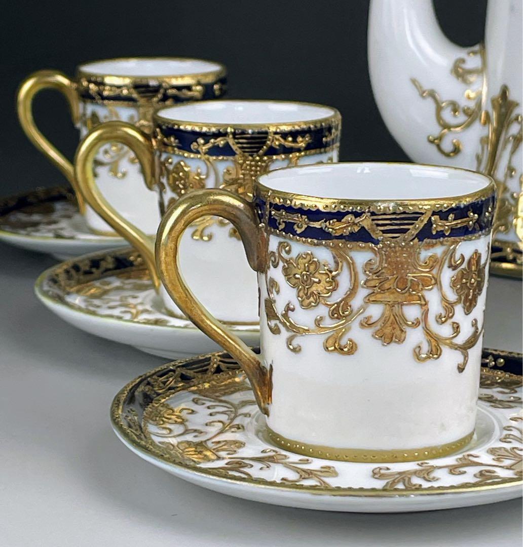 【希少】オールノリタケ デミタスセット ティーポット カップ ソーサー６客セット