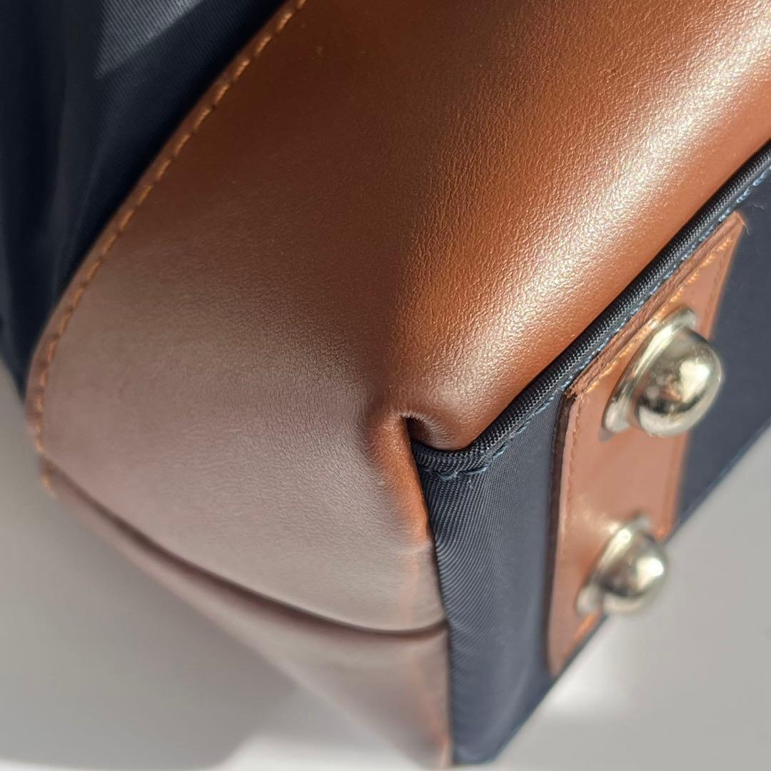 ✨未使用保管✨　Orobianco 　レザー　ナイロン　ビジネスバッグ　ネイビー