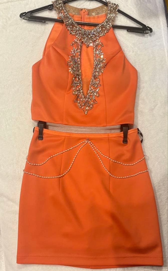 【ほぼ新品】エンジェルアールビジュー 2ピースタイトミニドレス クリーニング済