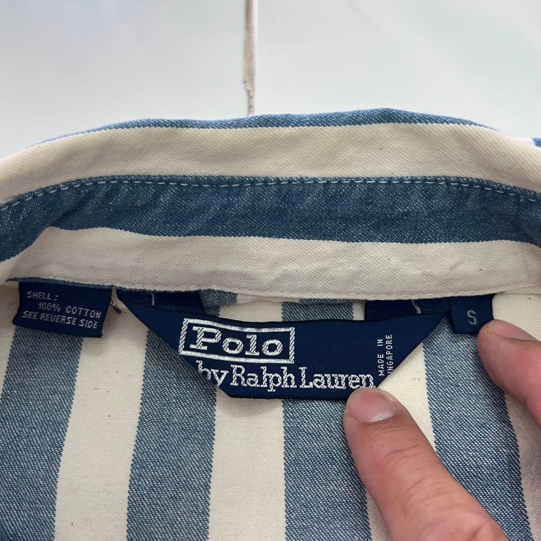 90s S スイングトップ チンスト ラルフ　縦ストライプ　シンガポール製