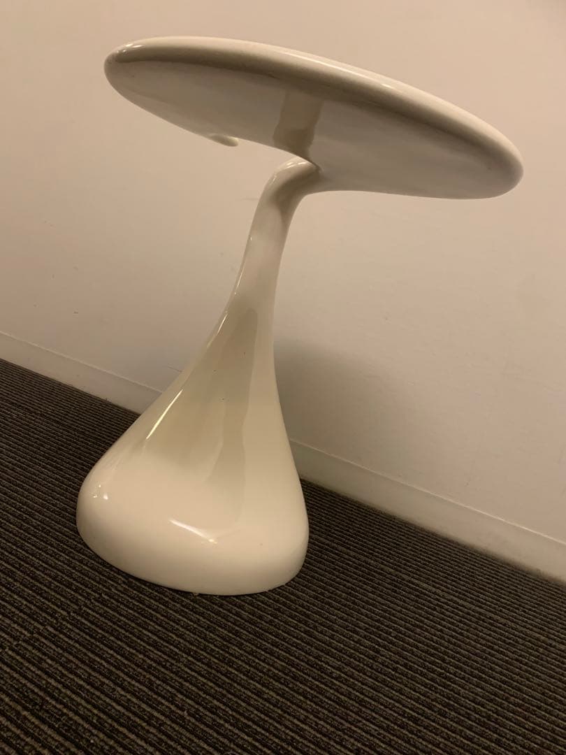 サイドテーブル　ホワイト　変形型