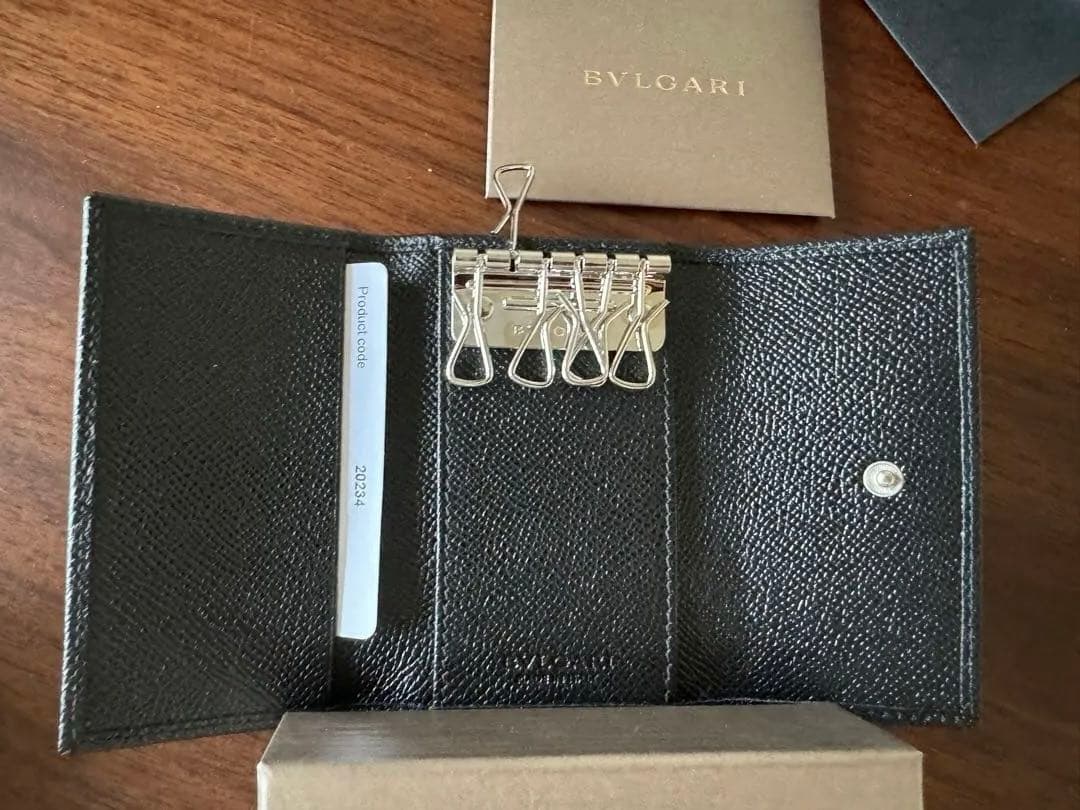 【新品】BVLGARI ブラック キーケース スモール