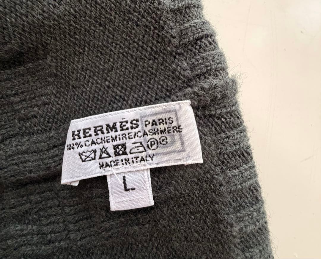 HERMES エルメス　カシミア100%ニット帽