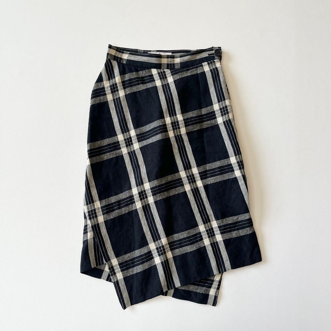 ▼美品✨ヴィヴィアンウエストウッド【38】リネン100 変形 スカート イタリア