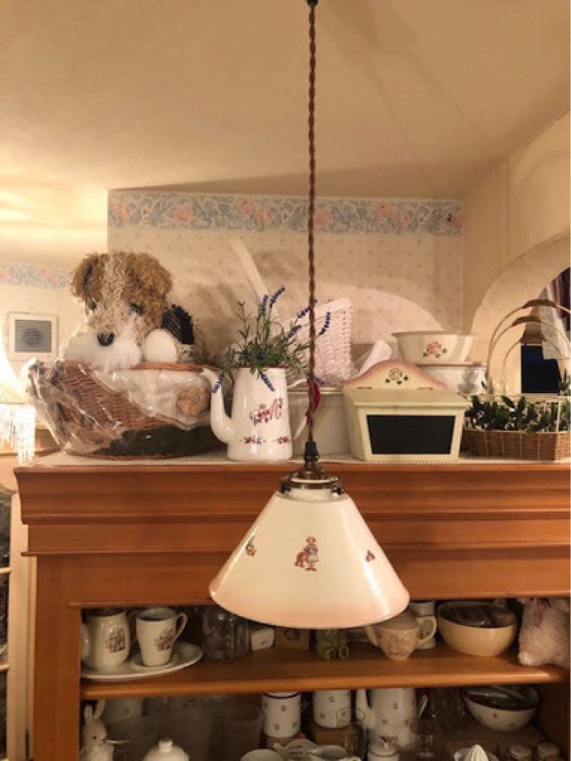 ◆希少レア◆新品未使用♡マニー♡プチメゾン ホーローシェード　コードペンダント付