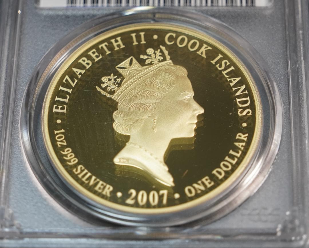 激レア2007 エリザベス ヴィクトリア ソブリン 銀貨 ギルト PCGS
