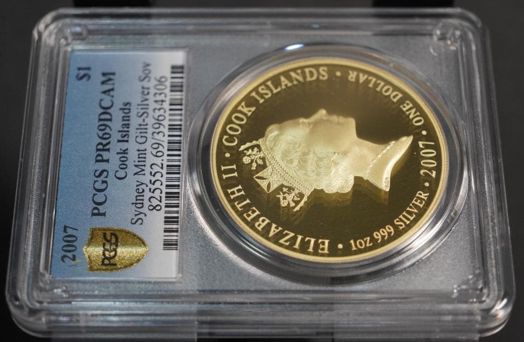 激レア2007 エリザベス ヴィクトリア ソブリン 銀貨 ギルト PCGS
