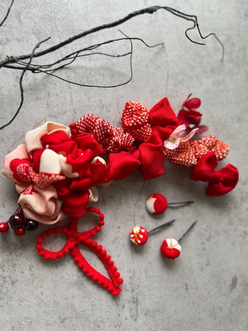 a*x様 七五三　七五三髪飾り　ヘッドドレス　着物髪飾り　リメイク髪飾り　021