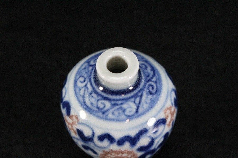 中国美術 青花 纏枝蓮花紋 小壷 鼻煙壷 6cm 送料無料