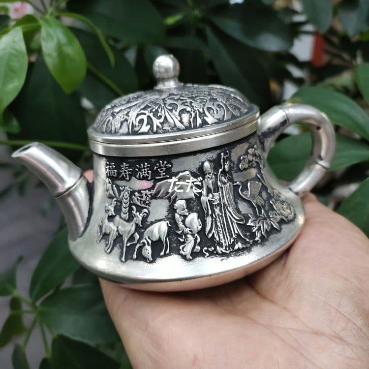 銅器 福寿満堂徳利 茶壺 茶道具 煎茶器 工芸品 置物