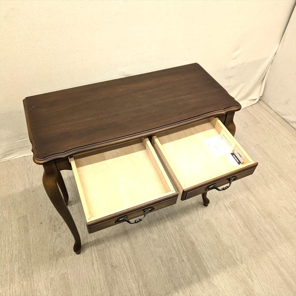 カリモク　ウォールナット　猫脚　コンソール　飾り棚　キャビネット　サイドテーブル