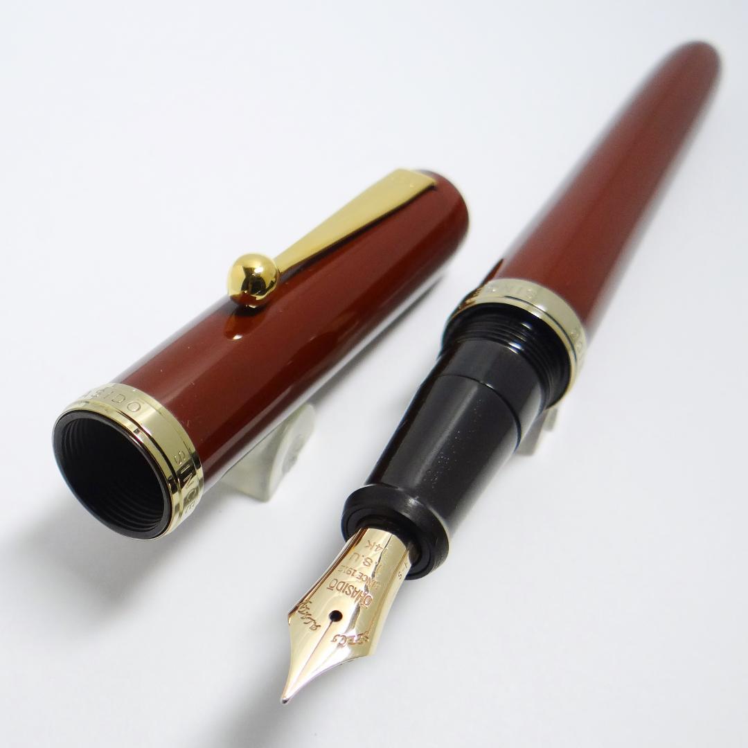【筆記良好・旧モデル】大橋堂 万年筆 朱漆　OHASHIDO Soft-Fnib