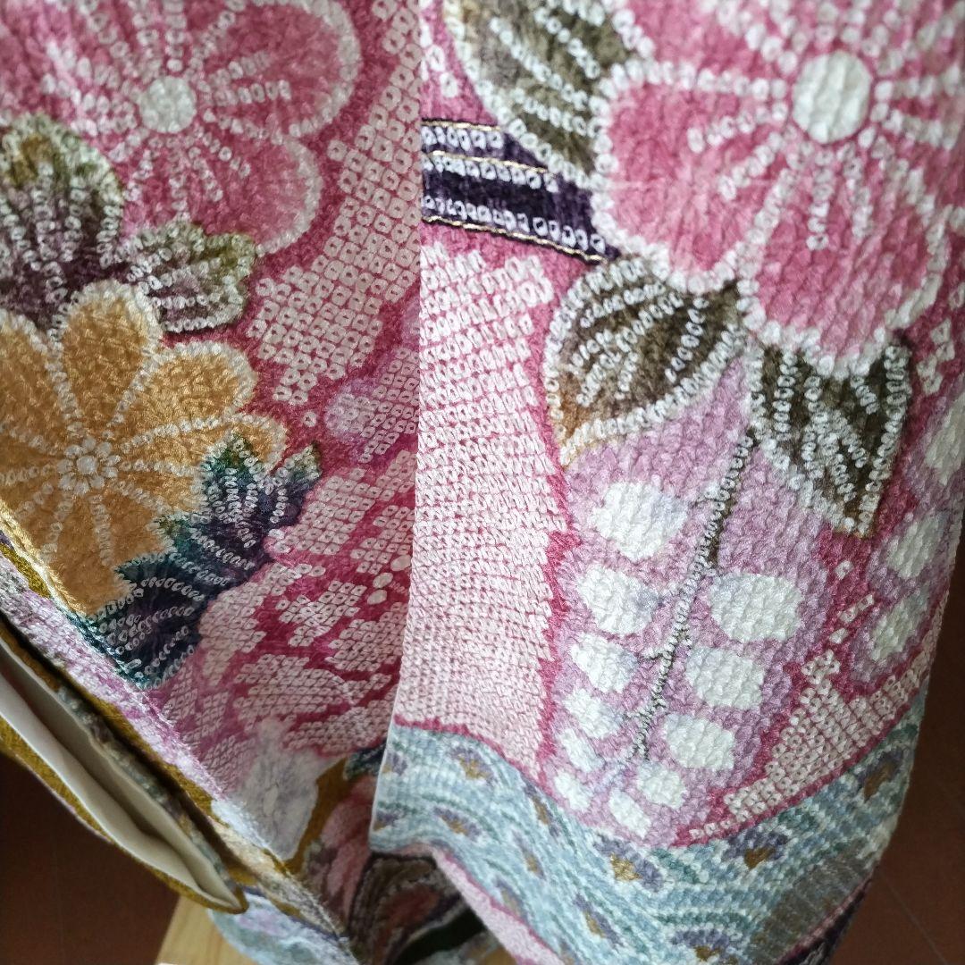 ちょこ様399.ラプンツェルみたい　振袖7点セット　正絹　フルセット　成人式