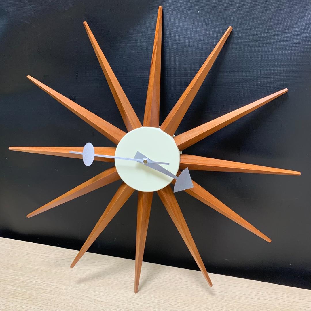 ★ジョージネルソン サンバーストクロック　ウォールナット　ブラウン