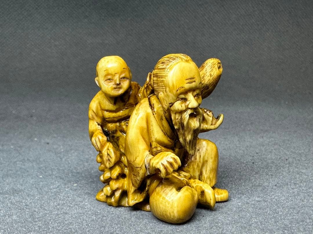 極上　江户　根付　オナガドリ　古美術品　 置物　細密細工　骨董　アンティーク