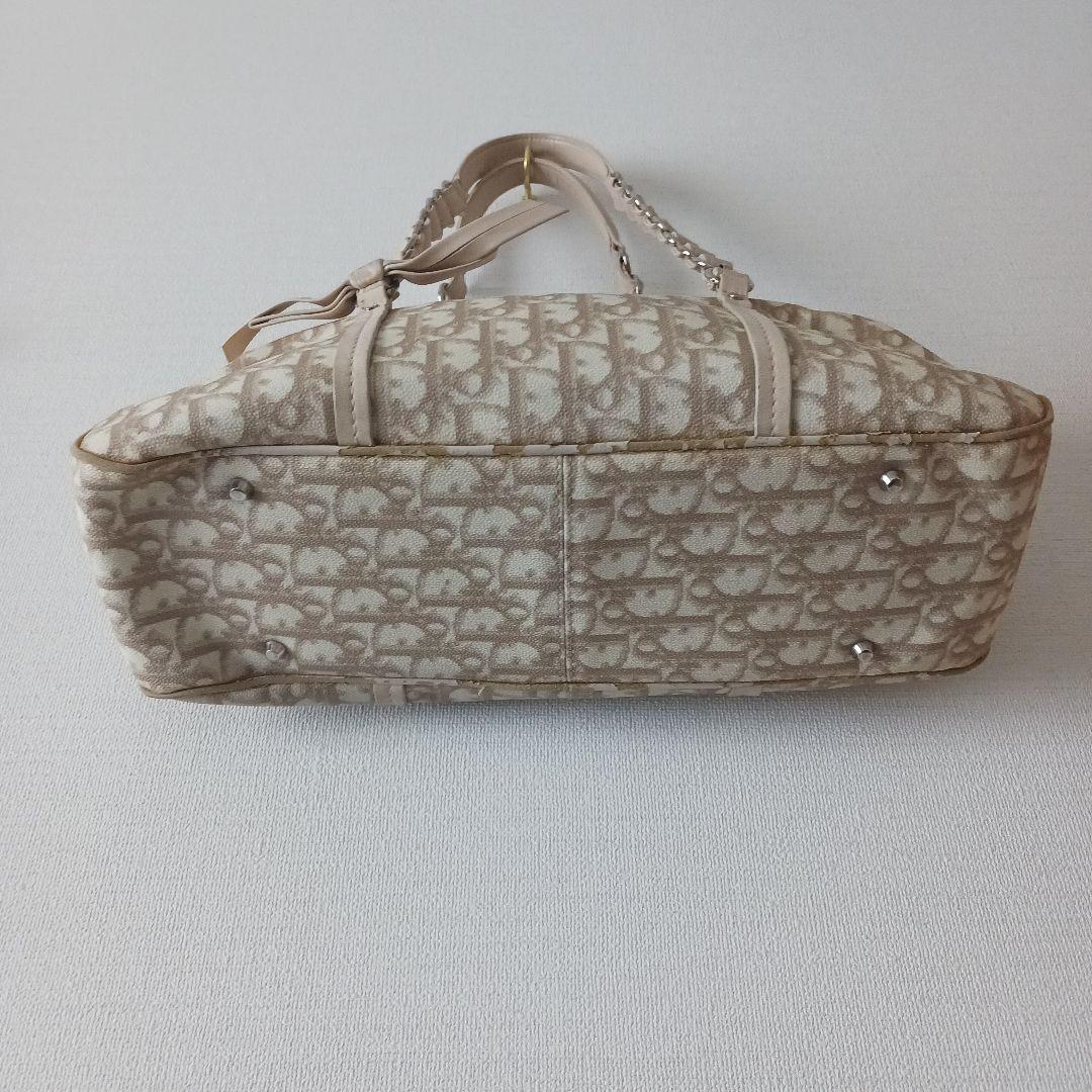 クリスチャンディオール　トロッターロマンティック　リボン　チェーンハンドバッグ