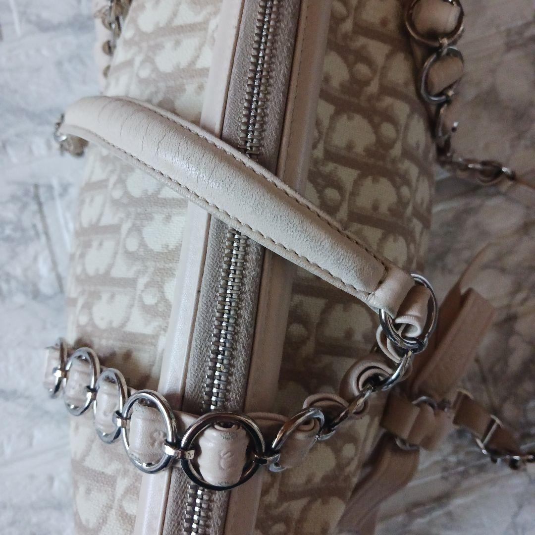 クリスチャンディオール　トロッターロマンティック　リボン　チェーンハンドバッグ