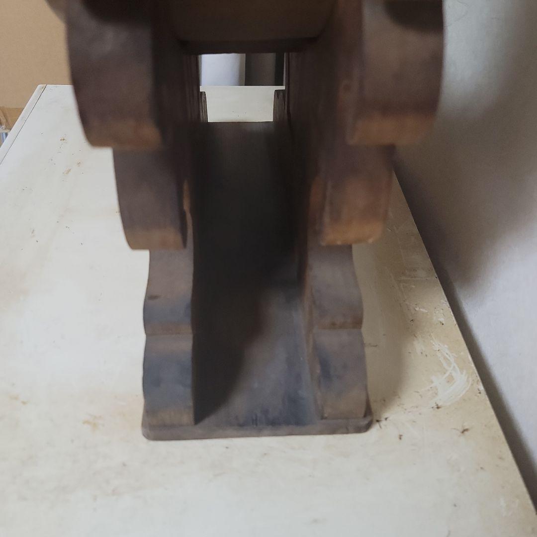 @*ー様 木製 円形金魚鉢 中型 人工水草付き