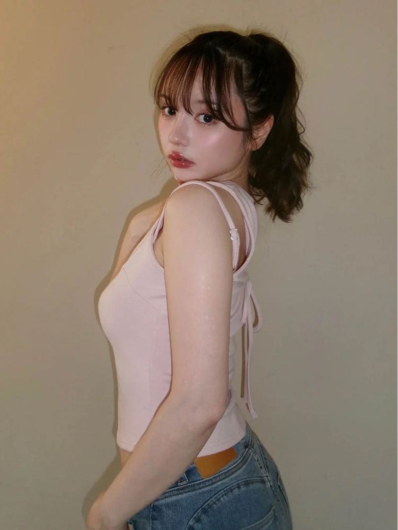 トップス ANDMARY Heart point tops pink