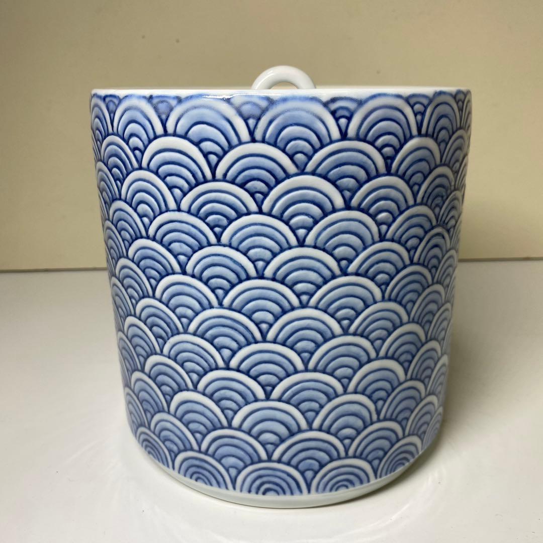 【茶道具】喜兵衛造　青海波水指（共箱）