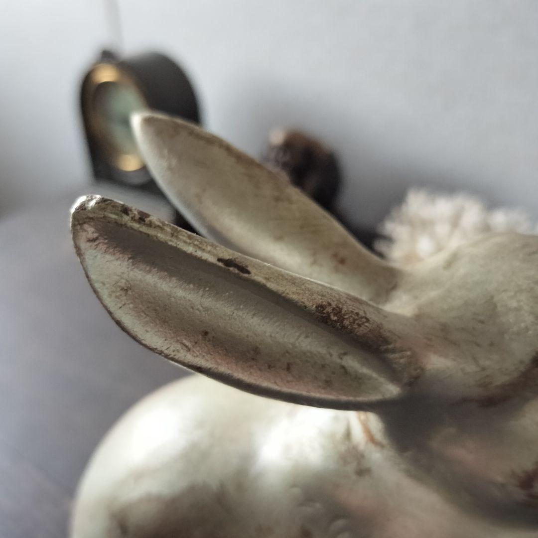 鉄のうさぎ　ラビット　rabbit　置物　アンティーク　金属　インテリア