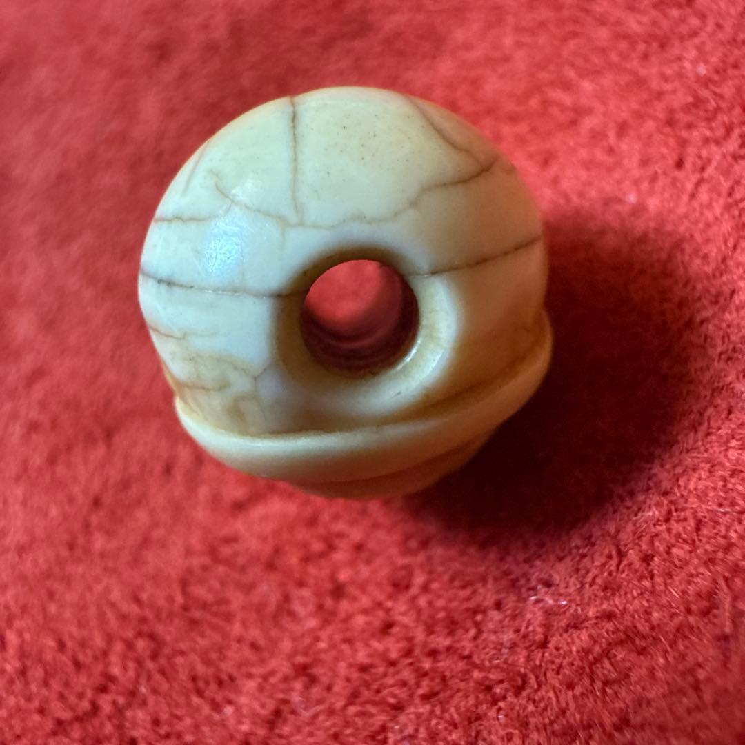 チベタンスカル　チティ・パティ　マンモス牙　ボーンビーズ　チベット　根付　髑髏